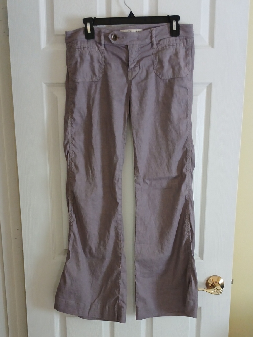 Level 99 Linen Wide-Leg Taupe Pants Women's 8/28